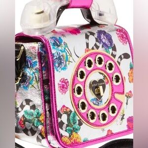 Betsey Johnson Off the Hook Metallic Floral Telephone Purse